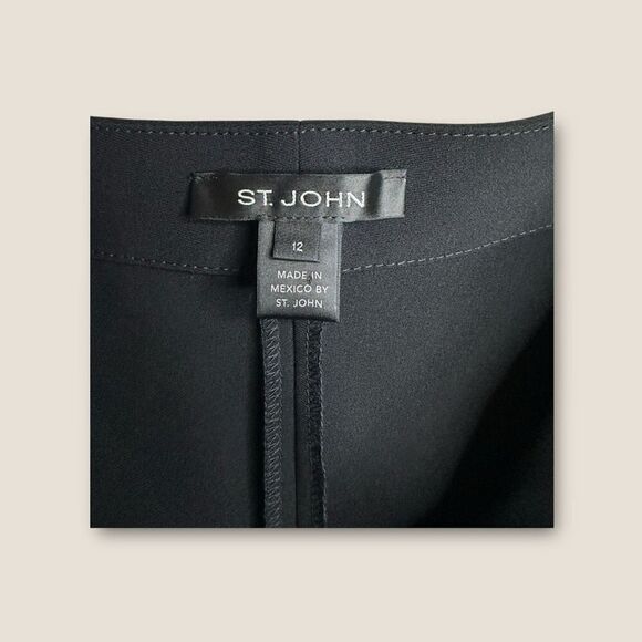 St. John Collection Diana Straight Leg Crepe Marocain Pant Size 12 NWOT - Picture 8 of 10